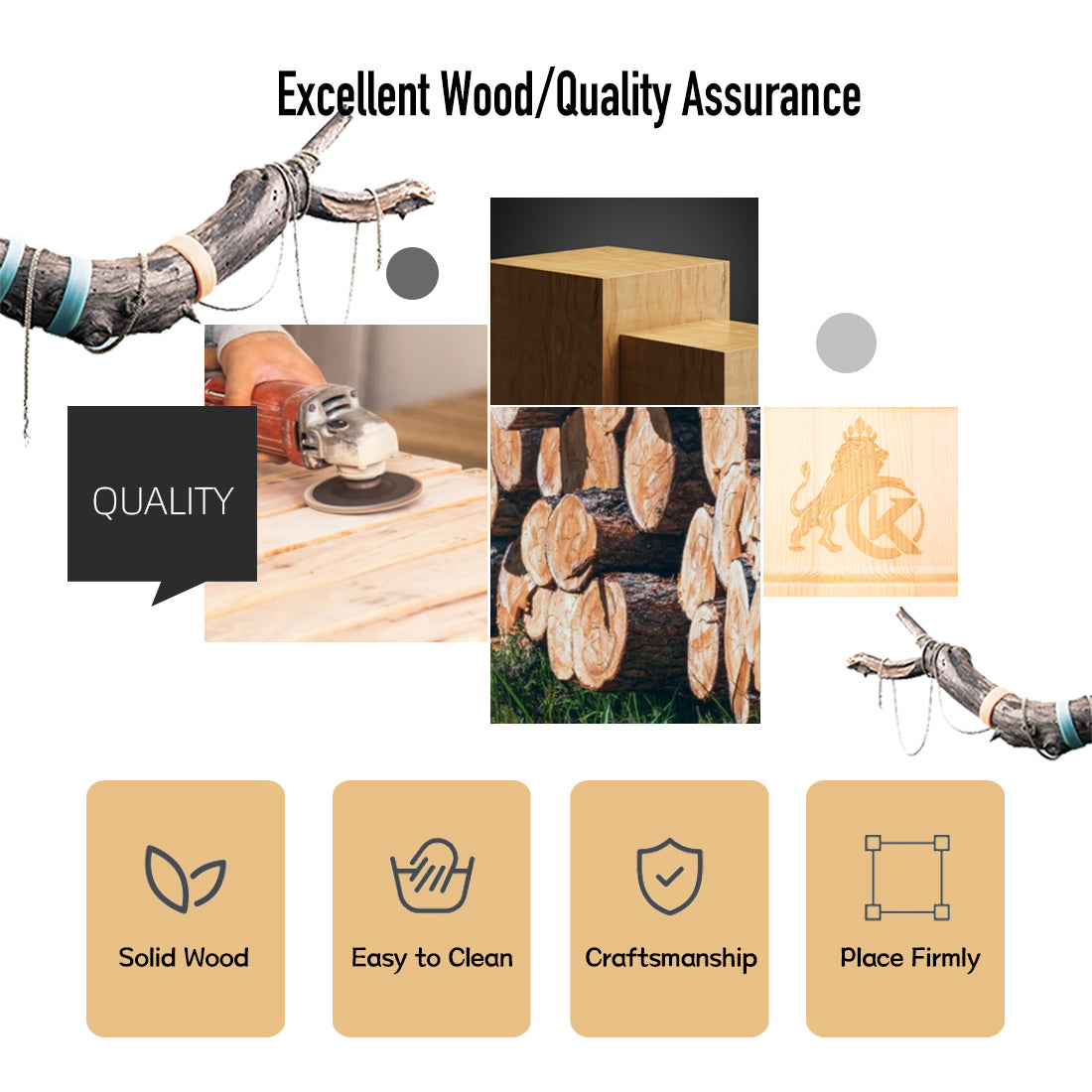 Giá đỡ gậy gỗ 4 lỗ