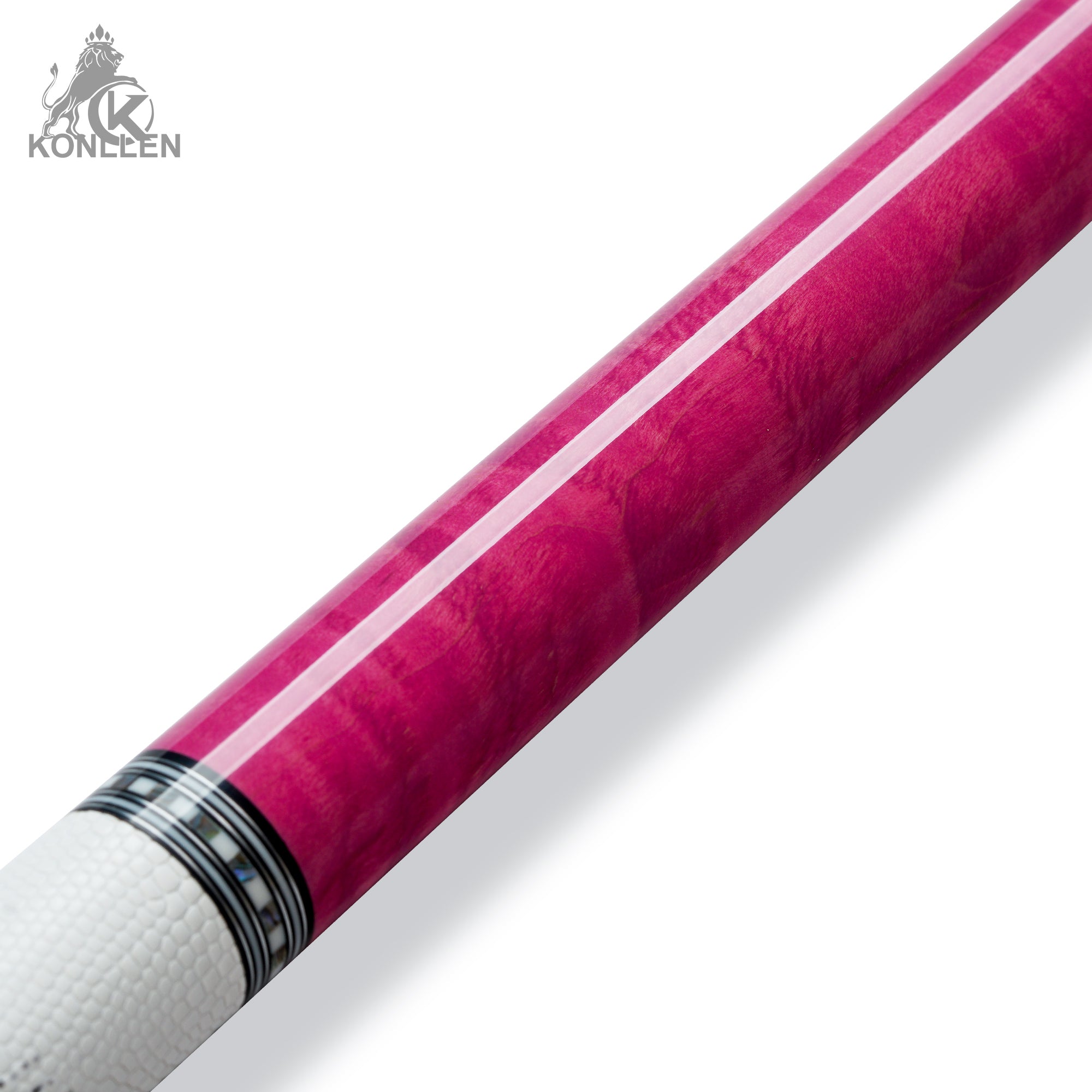 KONLLEN AXA-H2F Low Deflection Pool Cue Pink-Dyed Tigerwood Handmade Inlay