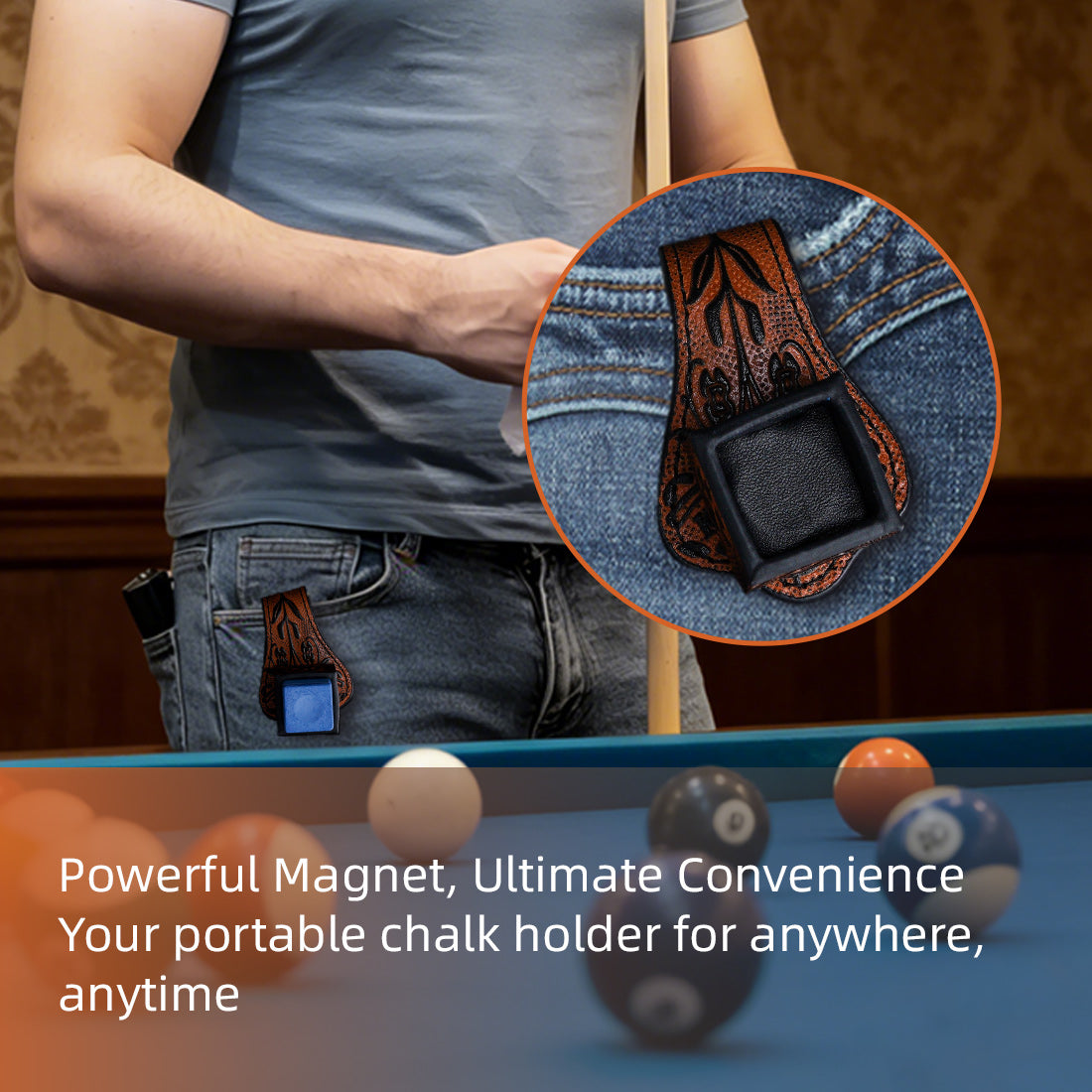 Hộp đựng phấn bằng da (hình vuông tròn)