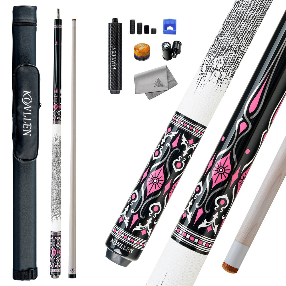 Konllen Blossom Series – Florelia / Lizard-grain Cowhide Grip Pool Cue – AK-02WF
