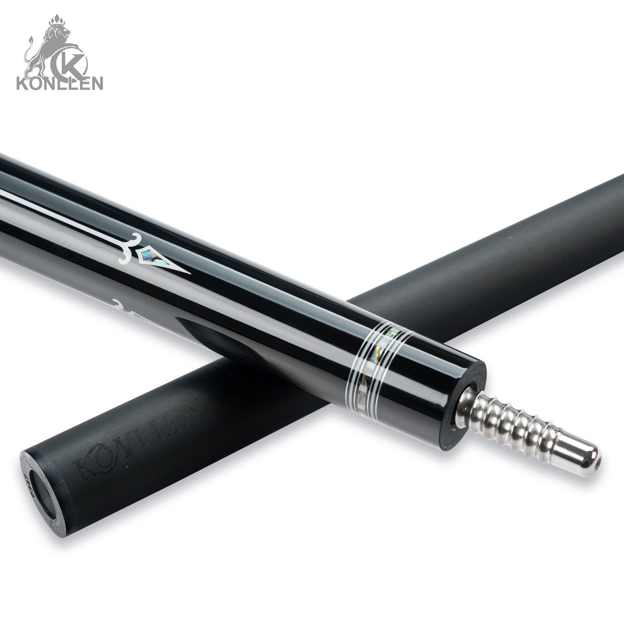 KONLLEN AK-AS-2F Low Deflection Carbon Fiber Pool Cue Ebony Handmade Inlay