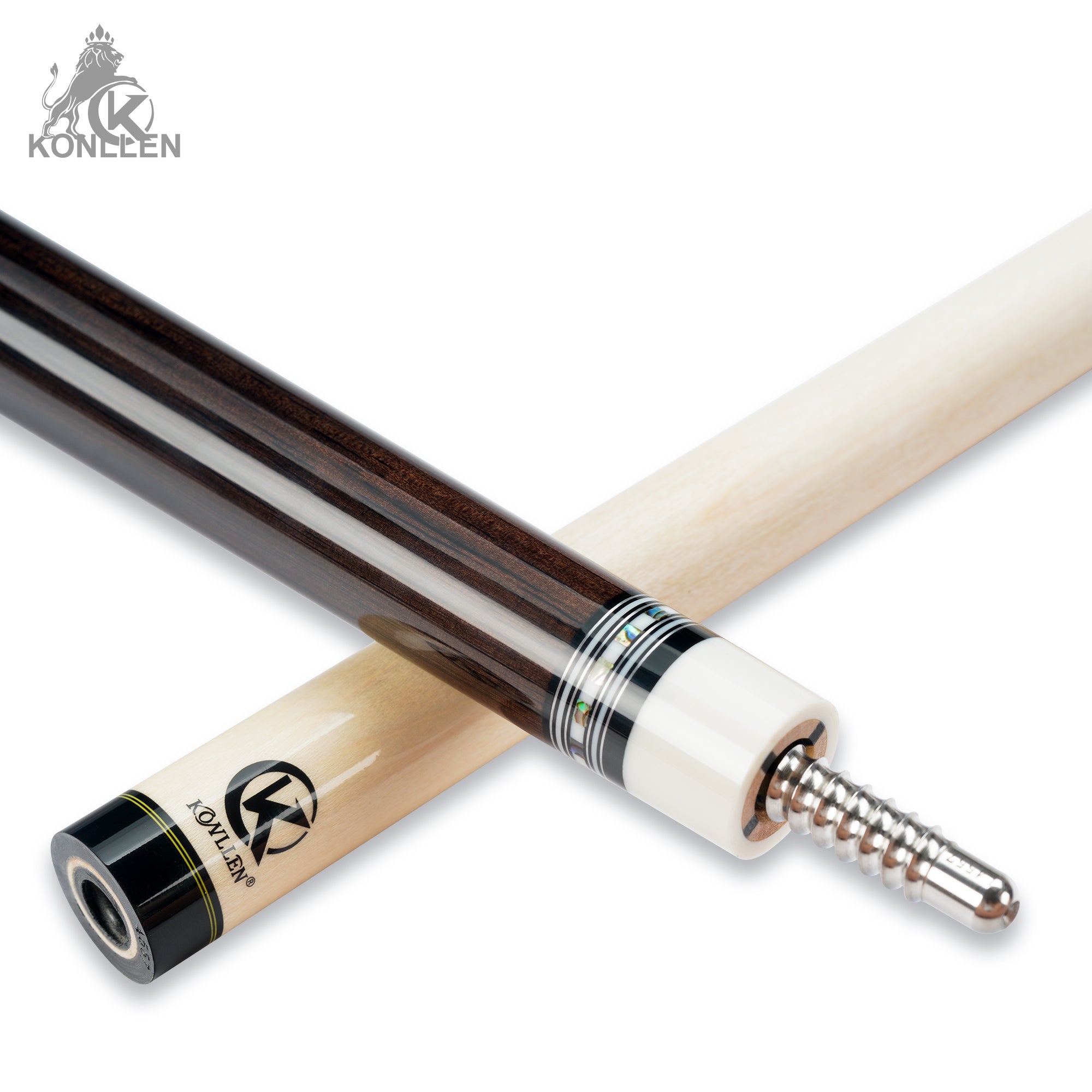 KONLLEN AXA-K2F Low Deflection Pool Cue Ebony Handmade Inlay