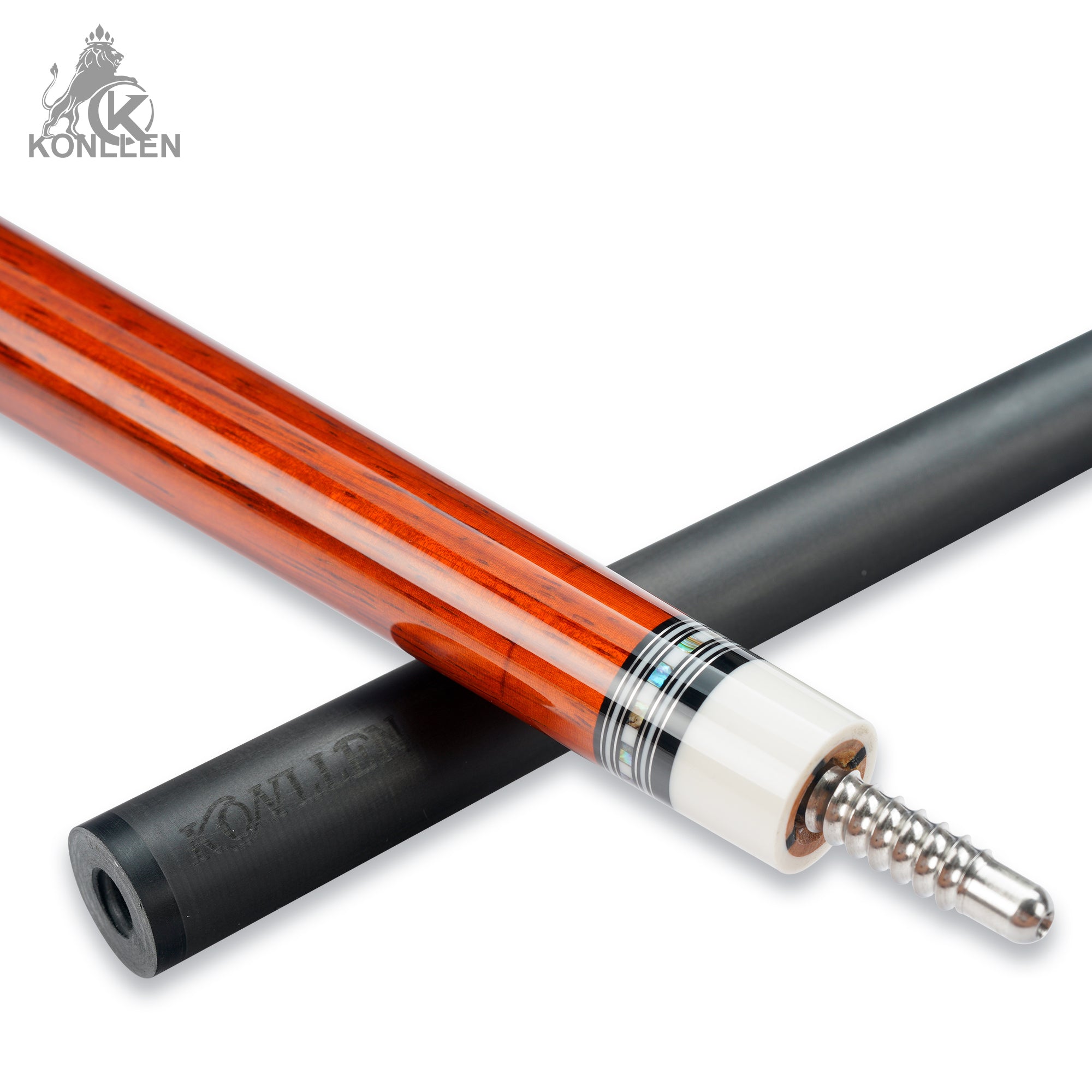 KONLLEN AXA-R1F Low Deflection Pool Cue Redrose Wood Handmade Inlay