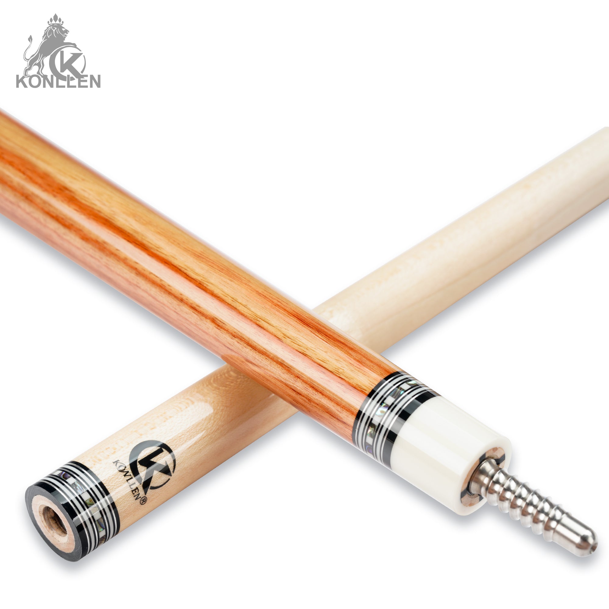 KONLLEN AKA-3-M Low Deflection Pool Cue Tulipwood Handmade Inlay