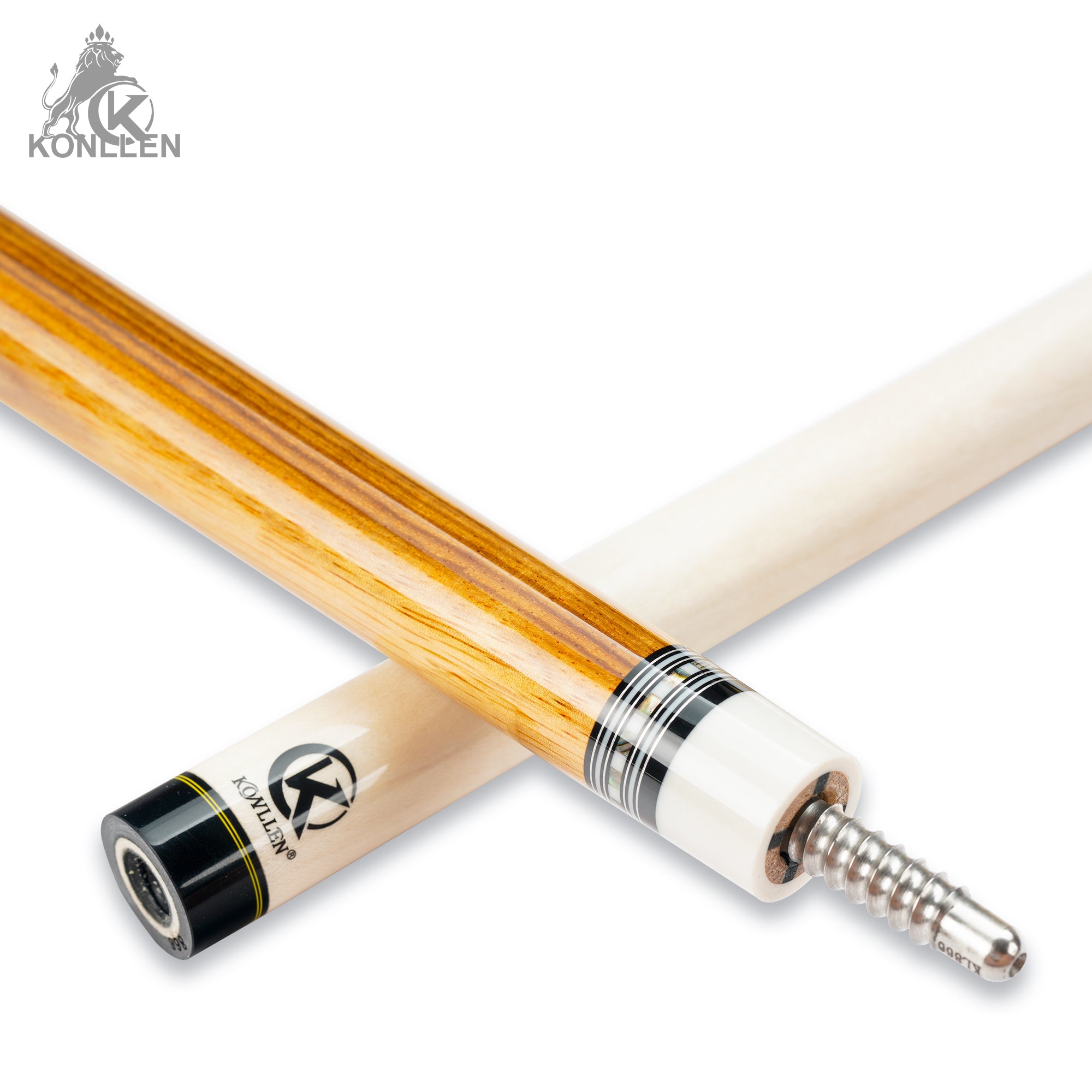 KONLLEN AXA-Z1F Low Deflection Pool Cue Zebrawood Handmade Inlay