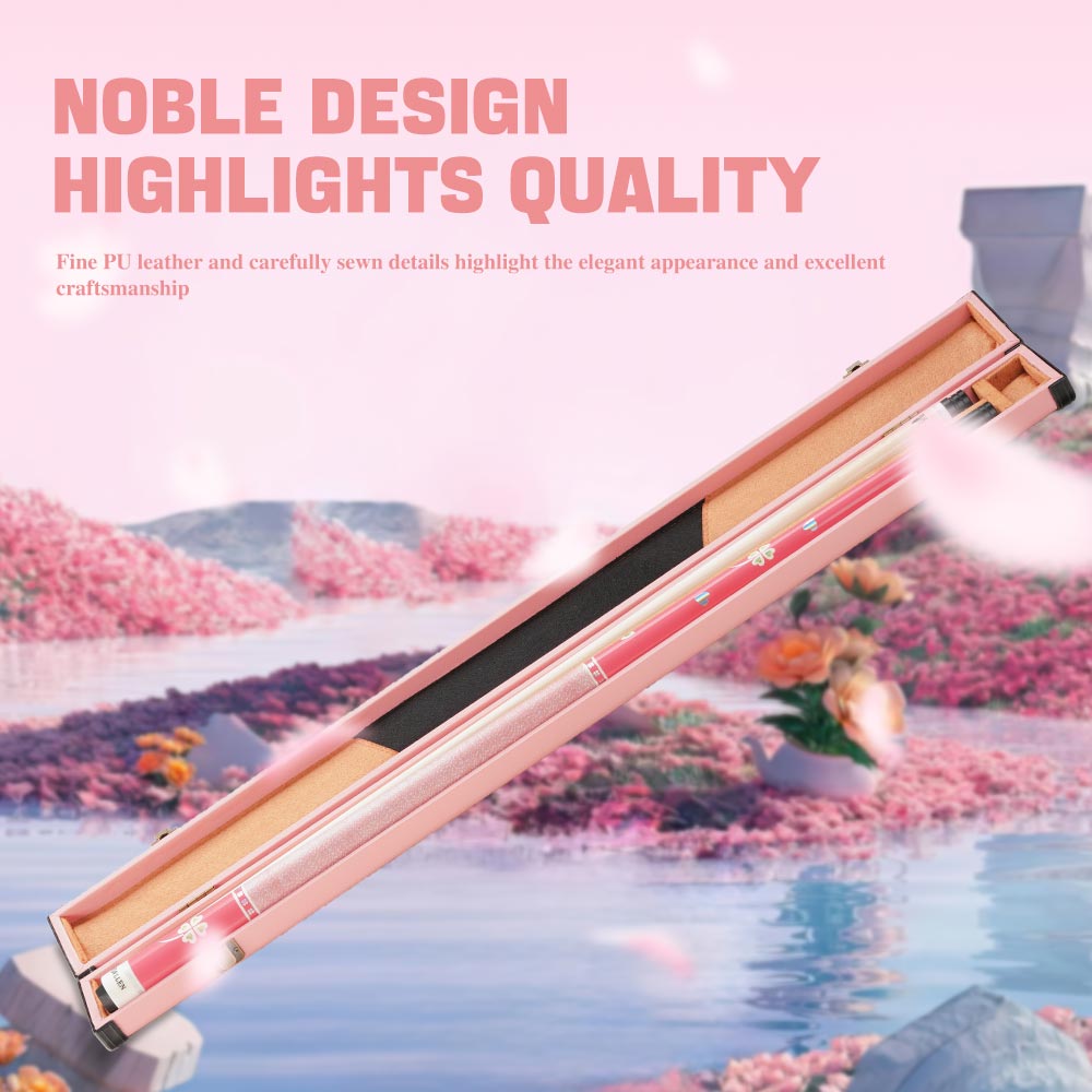 Konllen PU Pink Hard Wooden Box - 1 Butt x 1 Shaft