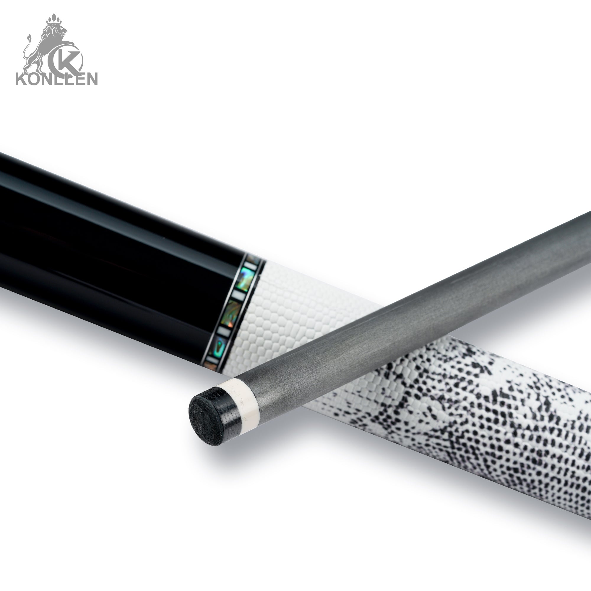 Konllen 2.0 Series AK10-12WFA - Ebony Abalone Shell Inlaid Butt - Lizard Grain Cowhide Wrap - 11.8mm / 12.5mm