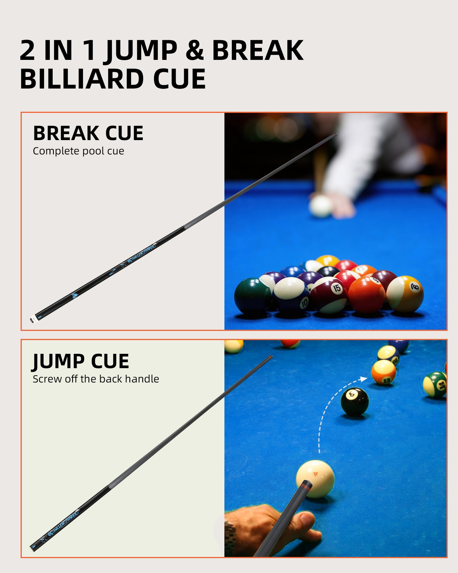 Konllen AK-BJ1 Break Jump Cue | KONLLEN billiards