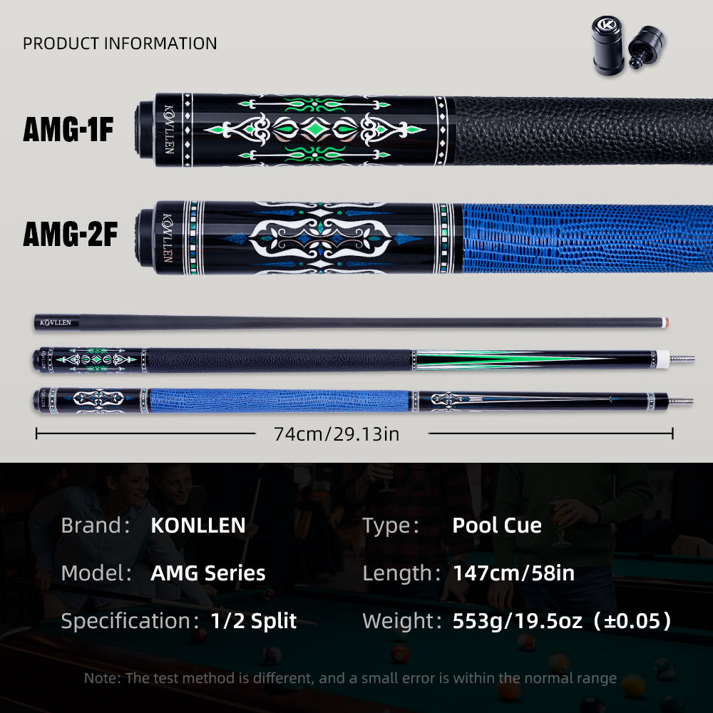 Konllen Spectra Series – Midnight Black / Granny Smith Pool Cue