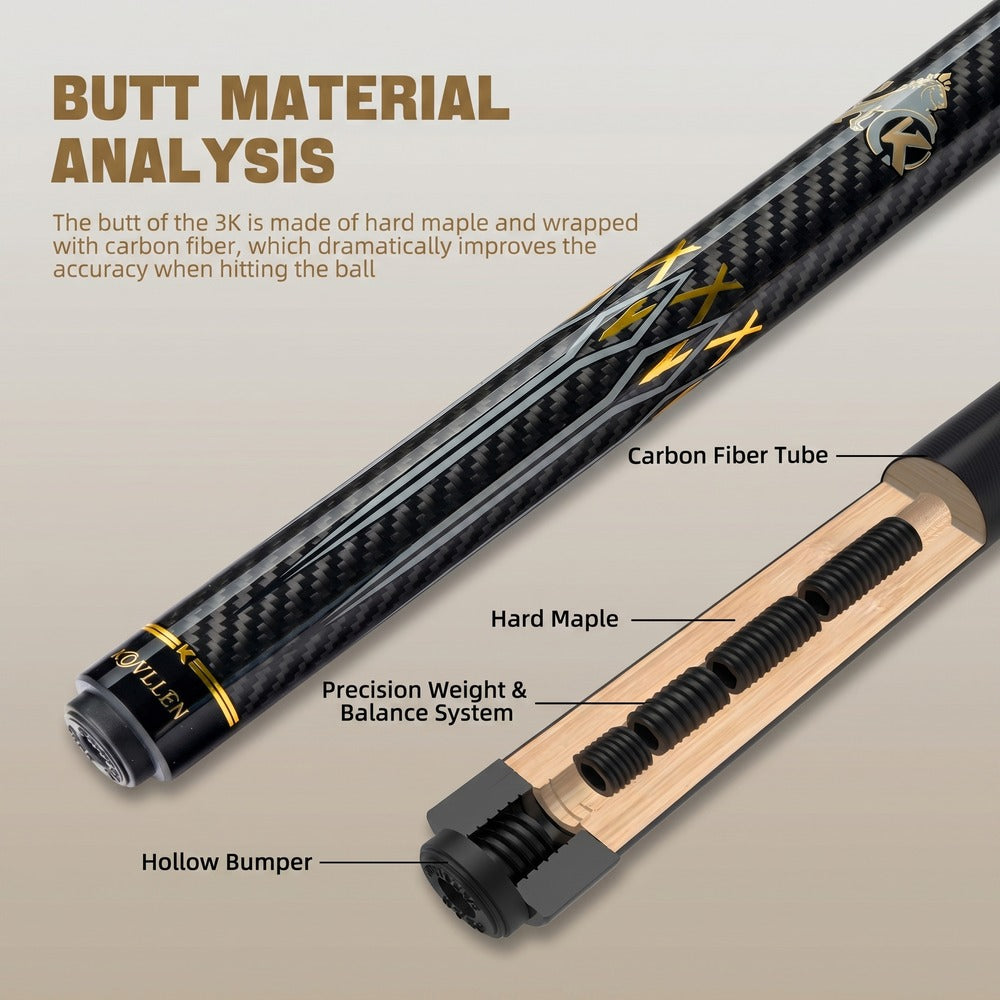 Konllen Dynasty Series Pool Cue – AK-3K - 12.5mm | KONLLEN billiards Konllen Dynasty Series Pool Cue – AK-3K - 12.5mm | KONLLEN billiards