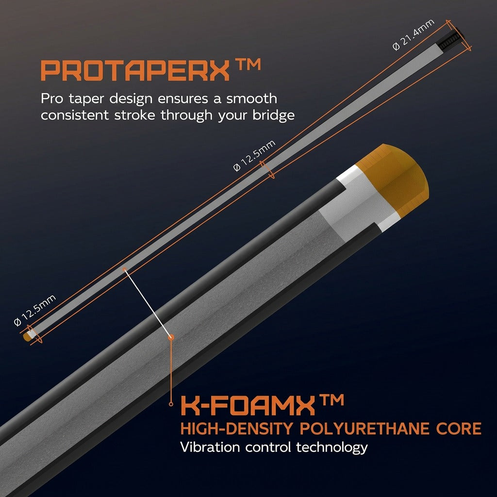 Konllen Spectra Series – Amber Yellow Pool Cue – AK-09F - 12.5mm
