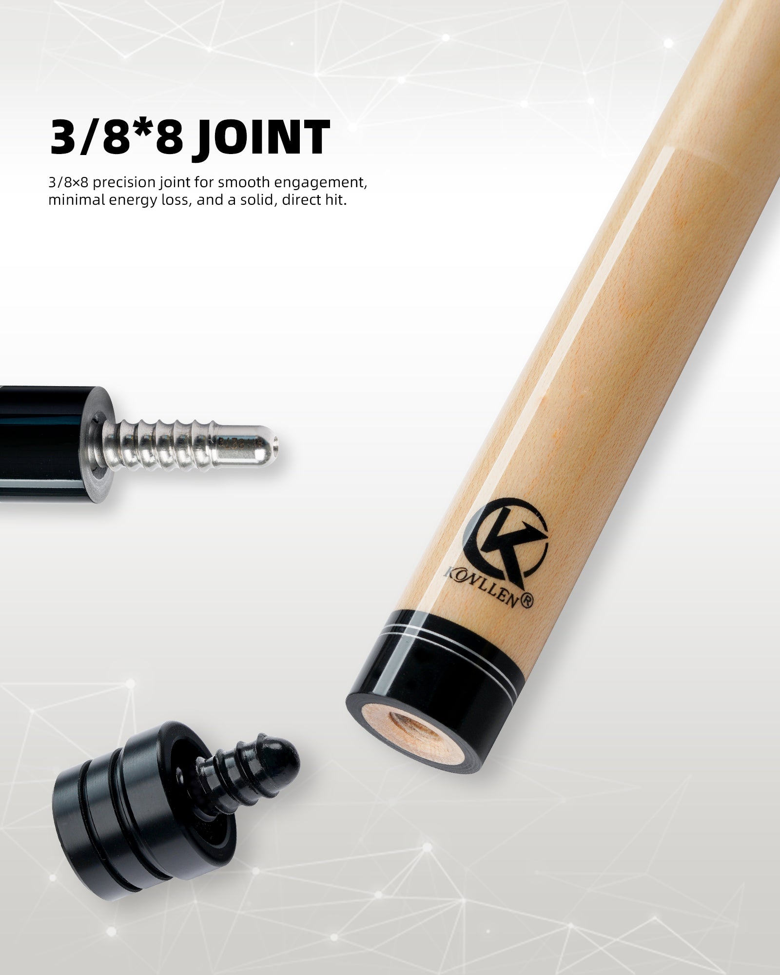KONLLEN Maple Shaft for Radial Uniloc Joint 12.5mm with Black