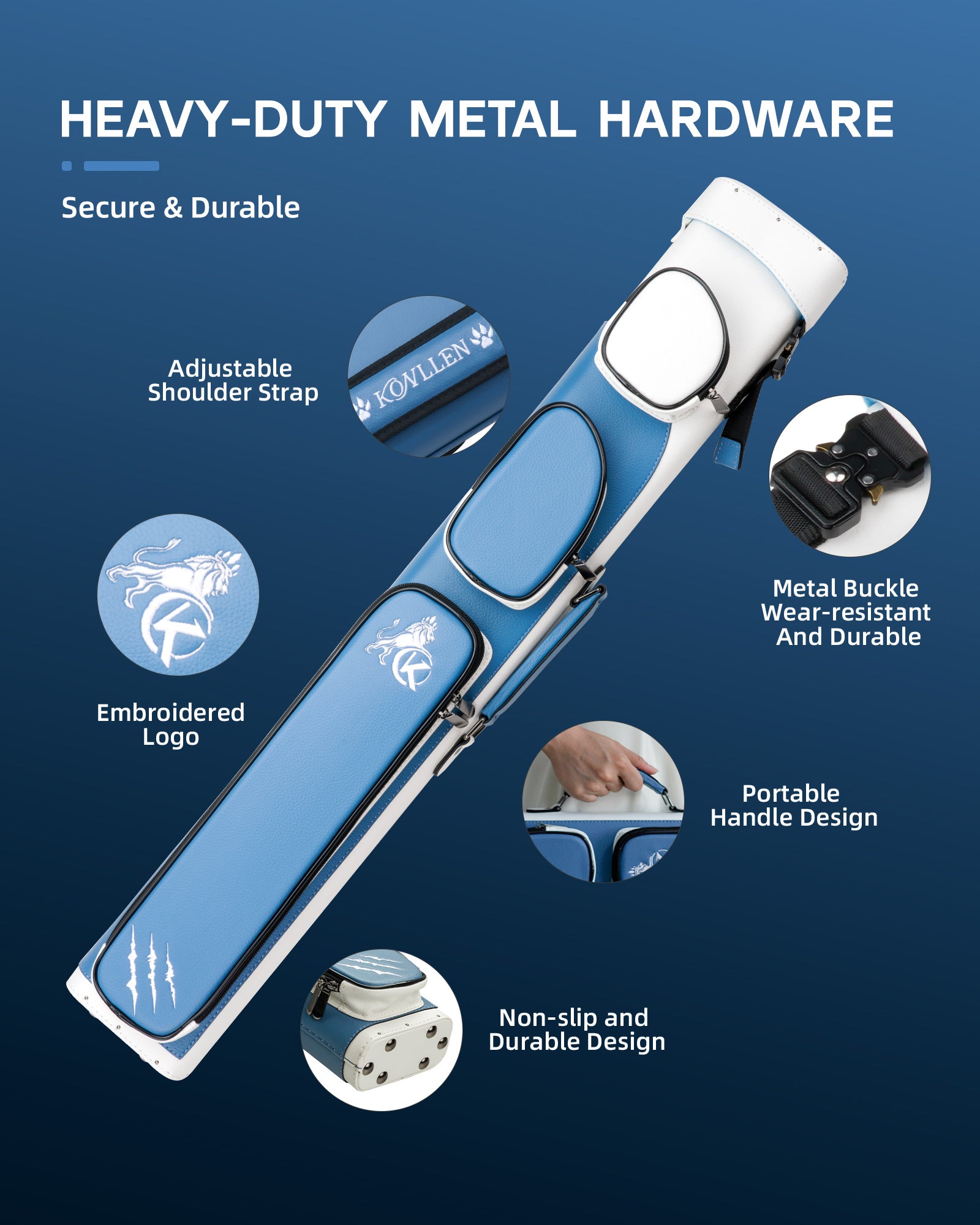 Vỏ cứng bằng da bò - 2 mông x 4 trục