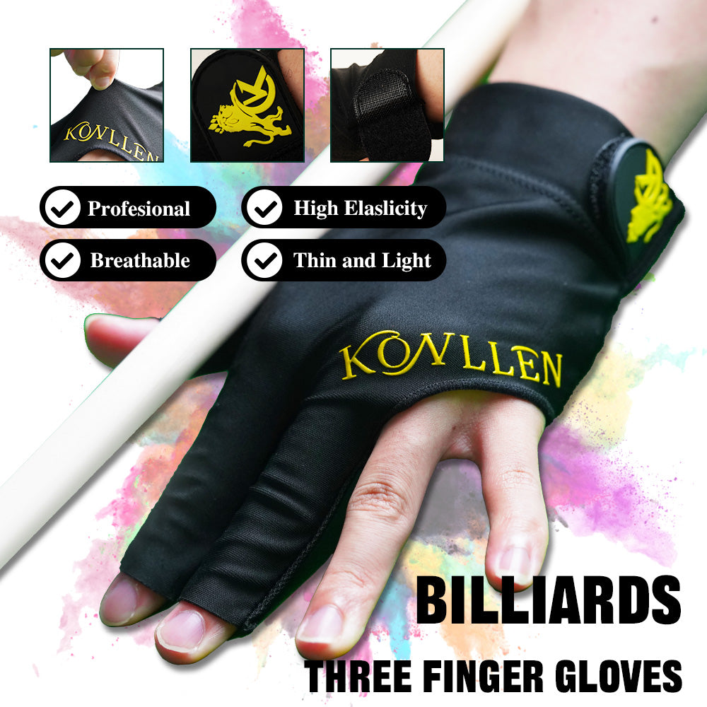 KONLLEN Billiards Gloves for Left Hand/Right Hand L/XL - 02 Lycra series
