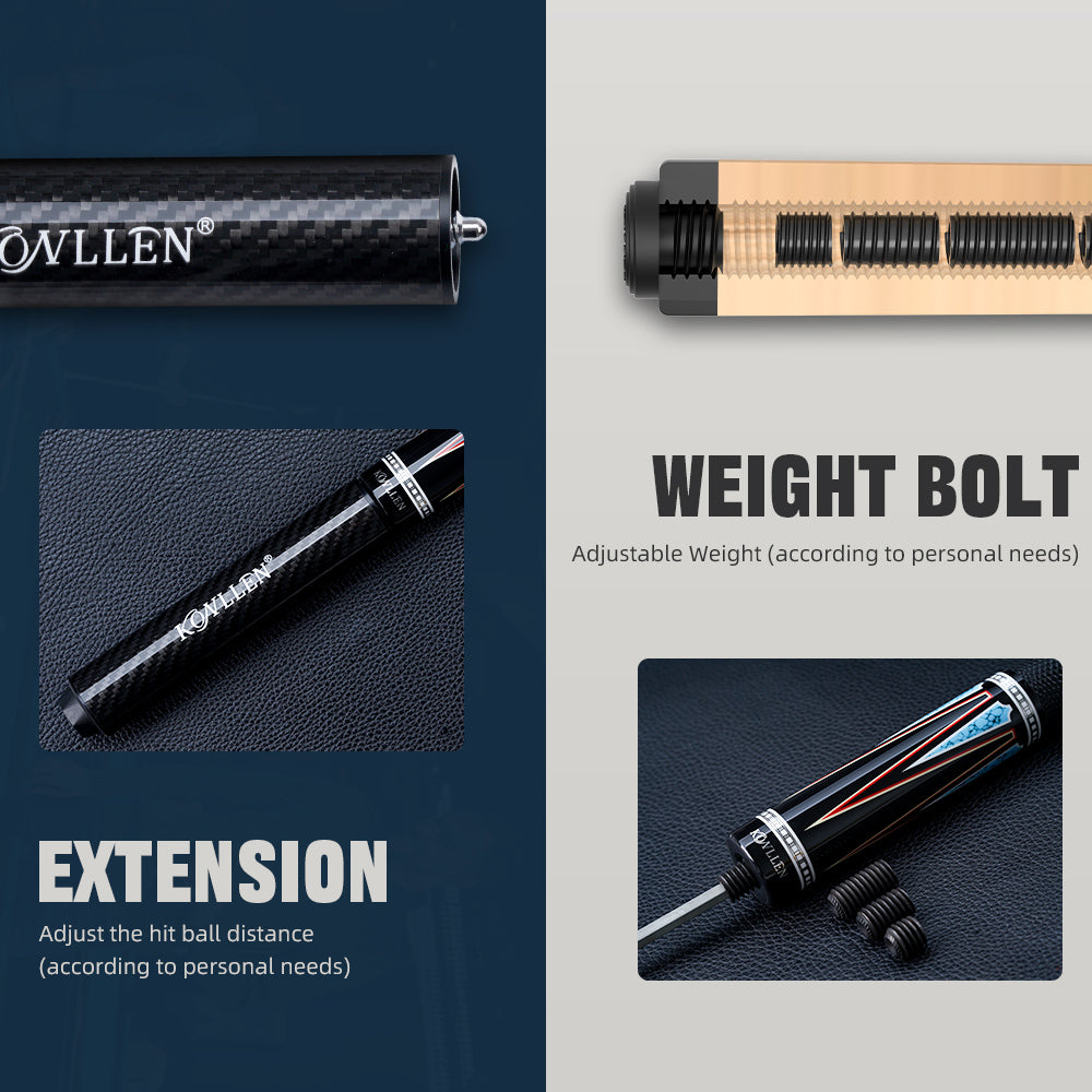 Konllen Spectra Series – Midnight Black / Celestial Blue Pool Cue