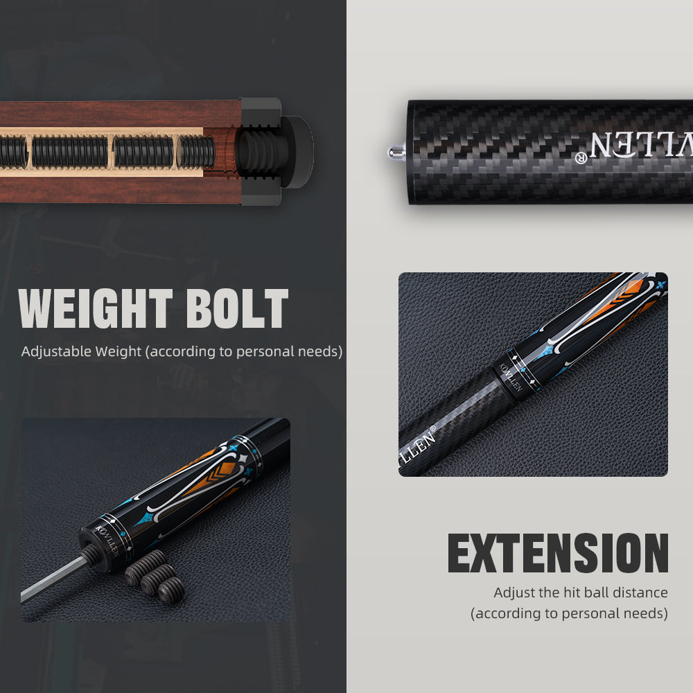 Konllen Dragon Series – Sapphire Blue Pool Cue – AK-10BF