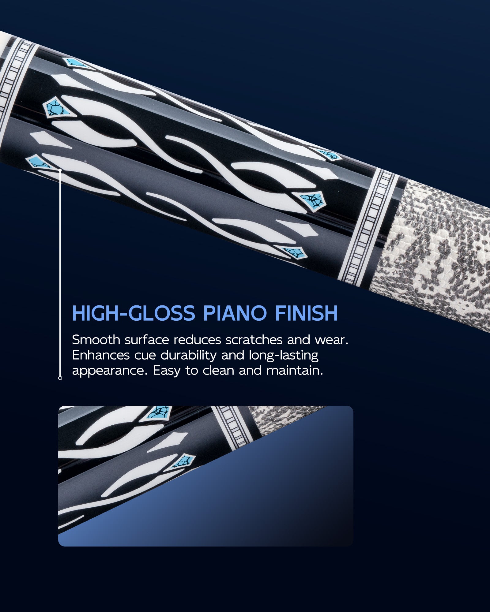 Konllen Snow Leopard Series 1 Pool Cue – AK-D1 - 10.5mm / 11.5mm /12.2mm