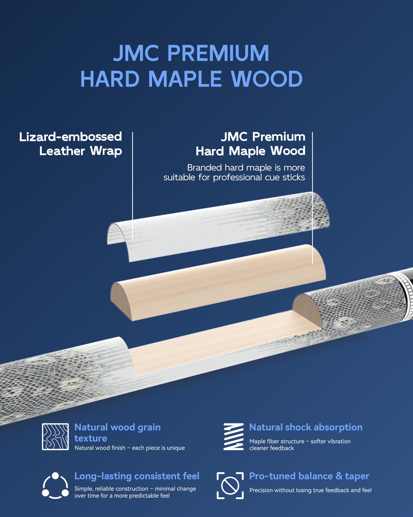 Konllen Snow Leopard Series 1 Pool Cue – AK-D1 - 10.5mm / 11.5mm /12.2mm