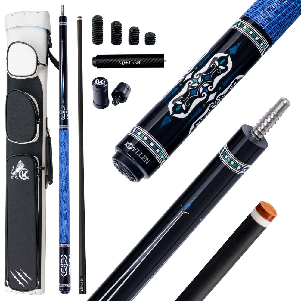 Konllen Spectra Series – Navy Sapphire Blue Pool Cue – AK-04F - 12.5mm