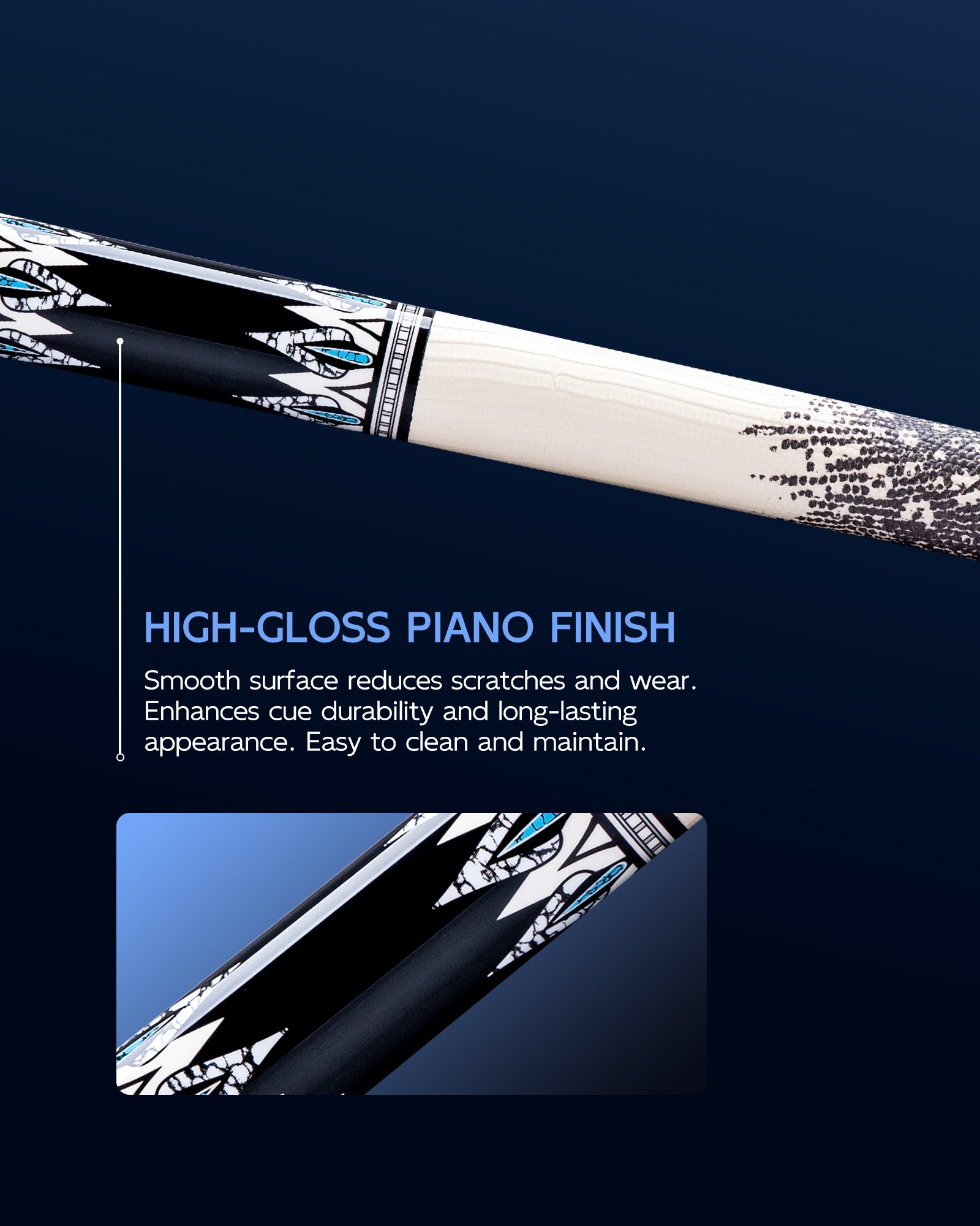 Konllen Snow Leopard Series 2 Pool Cue – AK-D2 - 10.5mm / 11.5mm /12.2mm