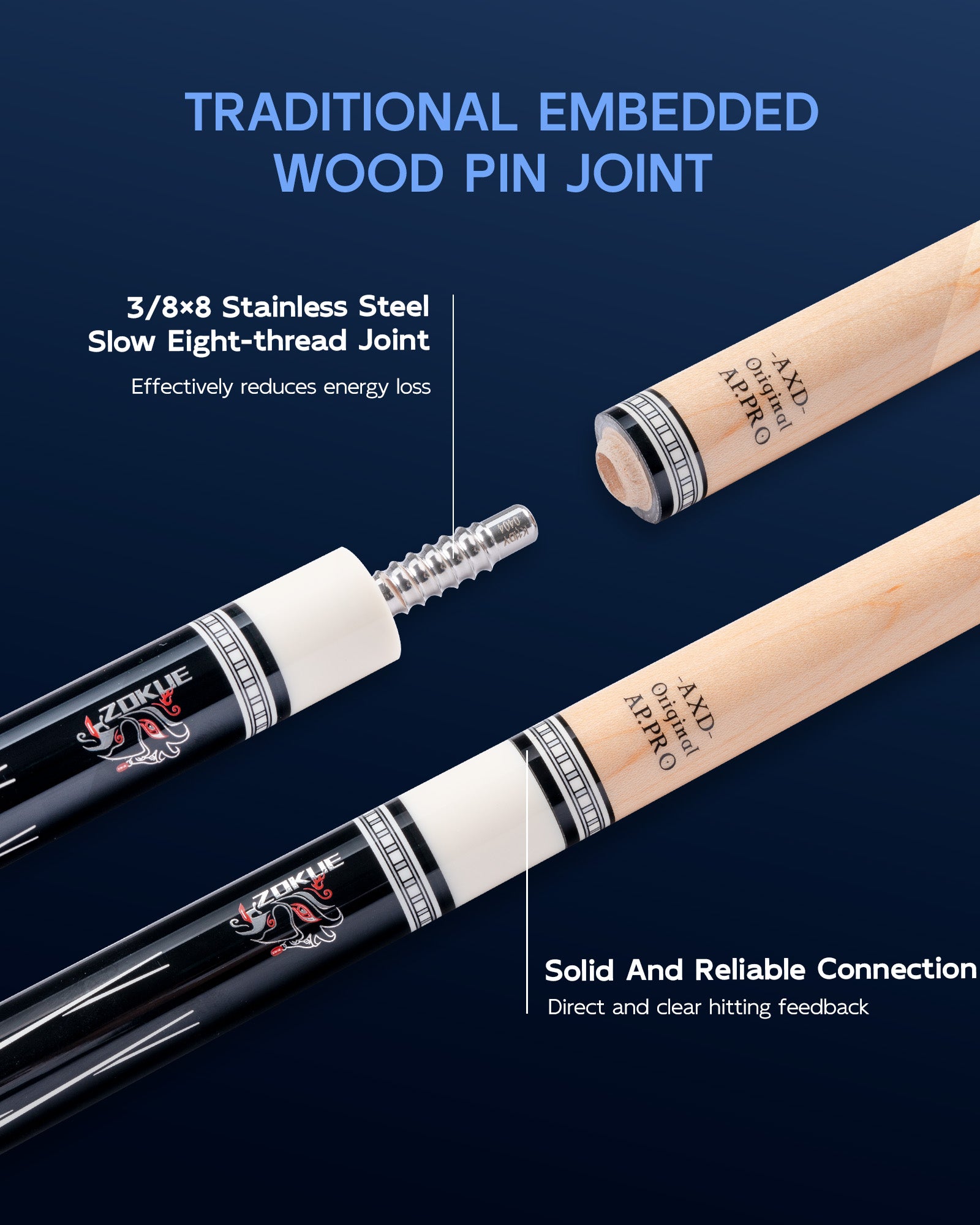 Konllen Snow Leopard Series 3 Pool Cue – AK-D3 - 10.5mm / 11.5mm /12.2mm