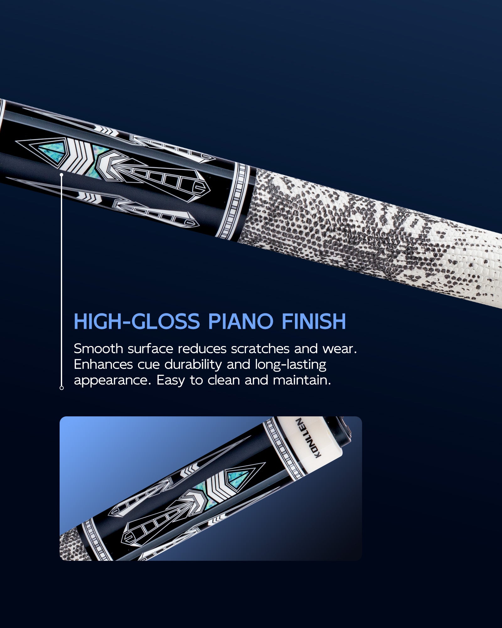 Konllen Snow Leopard Series 3 Pool Cue – AK-D3 - 10.5mm / 11.5mm /12.2mm