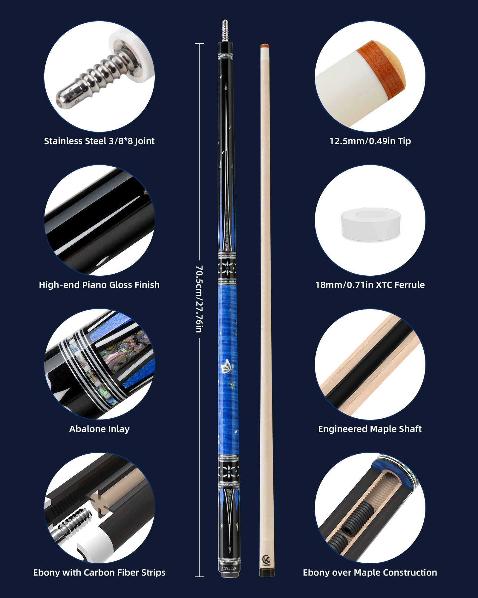 Konllen AK-KB-Blue | KONLLEN billiards