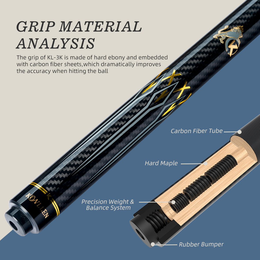 Konllen Dynasty Series Pool Cue – AK-3K | KONLLEN billiards