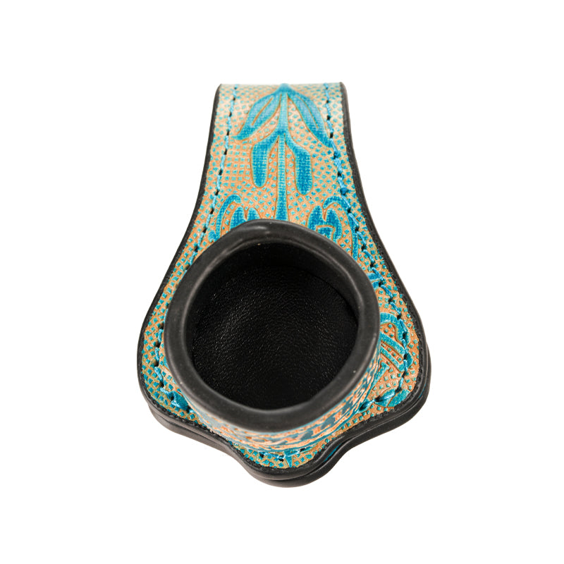 Sostenedor de cuero curtido vegetal redondo de la tiza